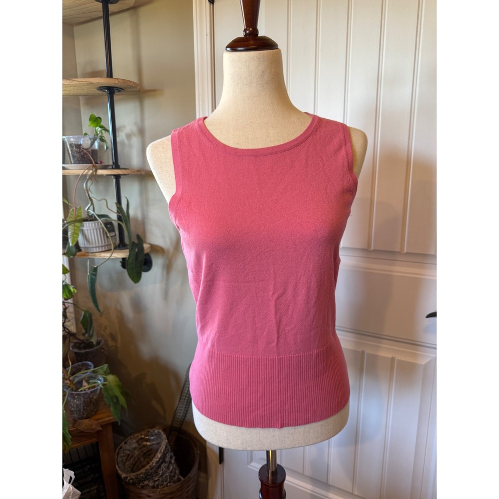 HAROLDS Womens Pink Ribbed Knit Sleeveless Sweater Tank Top Size M